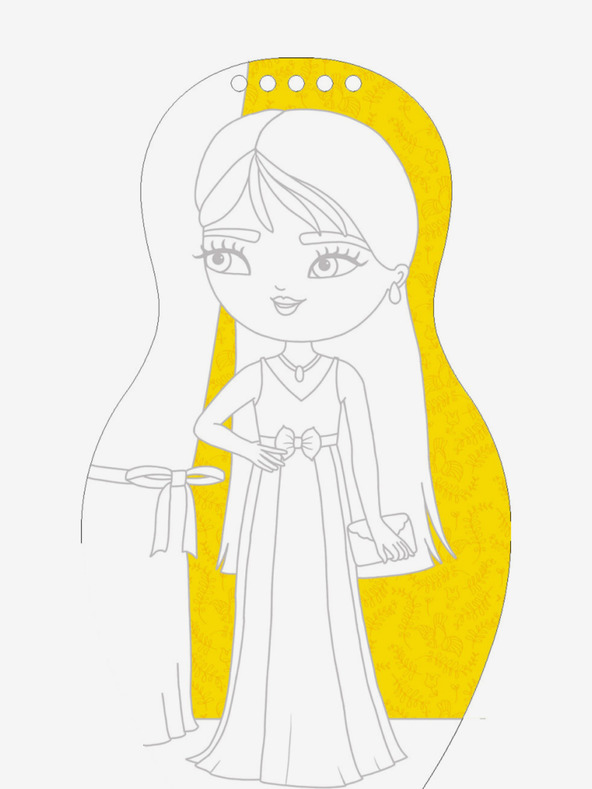 ELLA & MAX Magyar babák öltöztetése SARA - kifestőkönyv