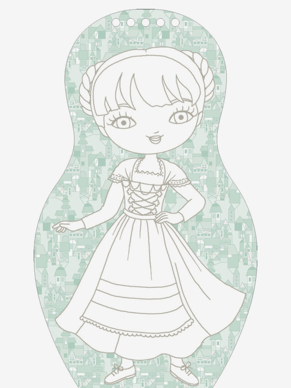 ELLA & MAX Német HANNA babák öltöztetése - Színezőkönyv