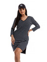 Edoti Fehér-fekete női csíkos ruha Edoti