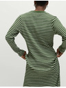 Marks & Spencer Marks & Spencer csíkos körbe vágott midi ruha pamut keverékből, zöld