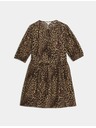 Marks & Spencer Mini ruha kiemelt derékkal és leopárd mintával, magas lyocell tartalommal Marks & Spencer - barna