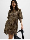 Marks & Spencer Mini ruha kiemelt derékkal és leopárd mintával, magas lyocell tartalommal Marks & Spencer - barna