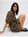Marks & Spencer Mini ruha kiemelt derékkal és leopárd mintával, magas lyocell tartalommal Marks & Spencer - barna