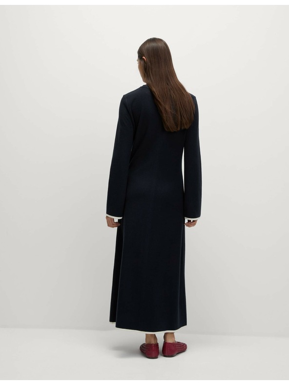 Marks & Spencer Marks & Spencer jersey midi ruha kerek nyakkivágással, tengerészkék színű