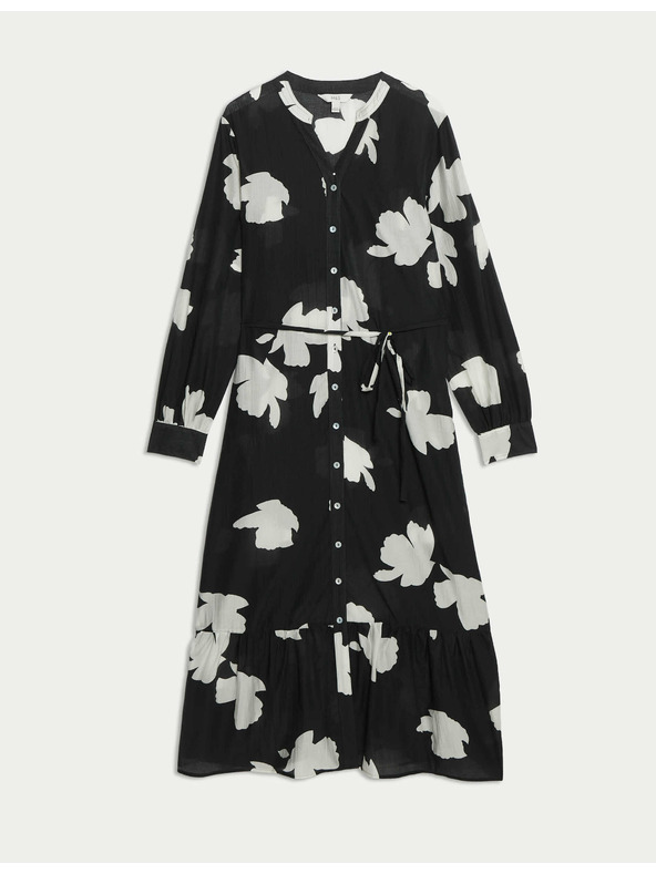 Marks & Spencer Bő midi ruha mintával, magas lyocell tartalommal Marks & Spencer - tengerkék