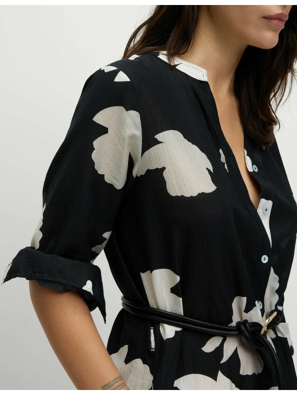 Marks & Spencer Bő midi ruha mintával, magas lyocell tartalommal Marks & Spencer - tengerkék