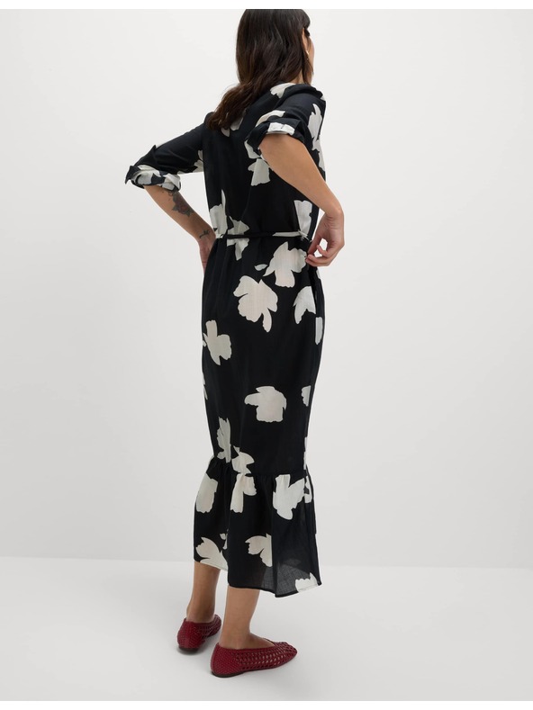 Marks & Spencer Bő midi ruha mintával, magas lyocell tartalommal Marks & Spencer - tengerkék