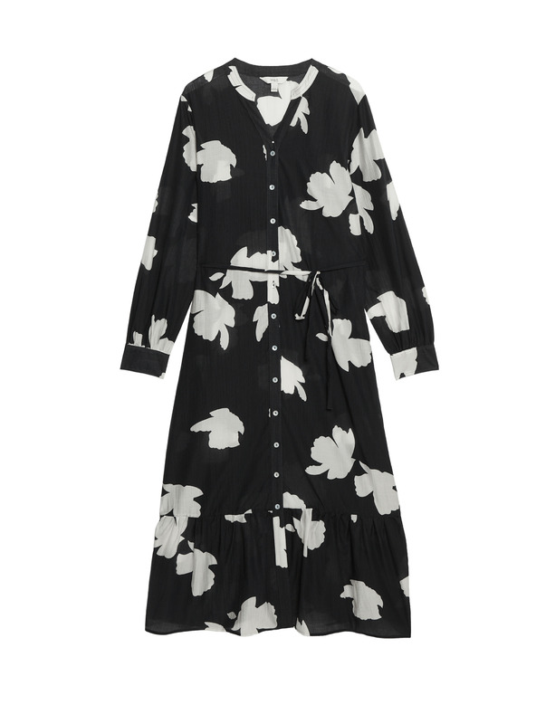 Marks & Spencer Bő midi ruha mintával, magas lyocell tartalommal Marks & Spencer - tengerkék