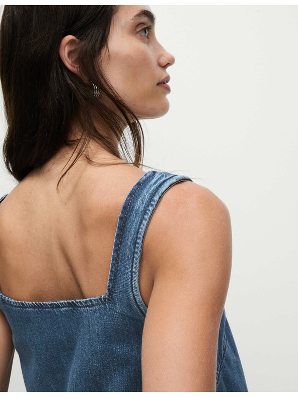 Marks & Spencer Folyó farmer miniruha tiszta pamutból Marks & Spencer tengerészkék