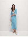 Marks & Spencer Marks & Spencer laza Midaxi ruha nyomott mintával, V-nyakkivágással és csipke betéttel, kék