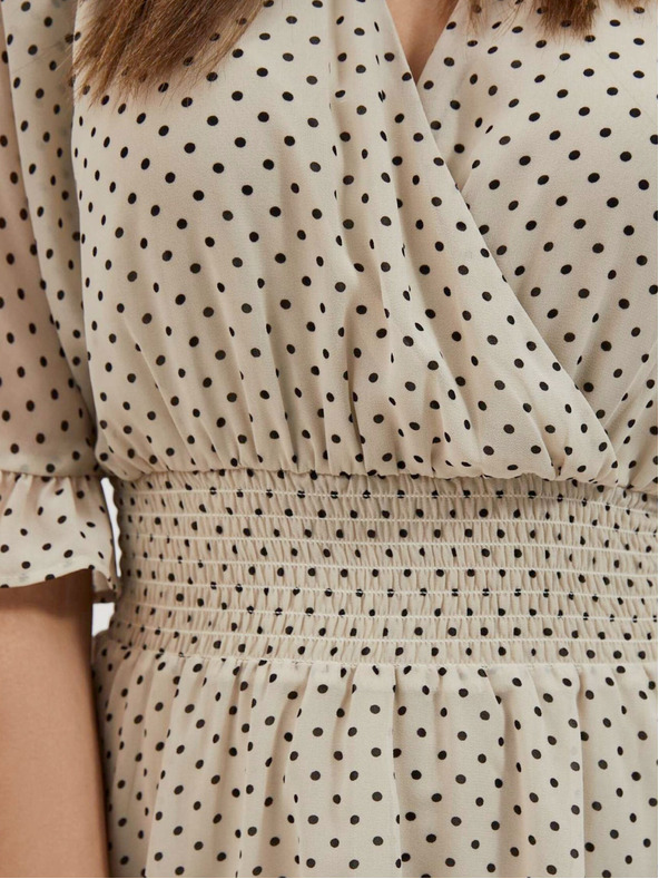 Moodo Fekete és bézs női pöttyös ruha Moodo