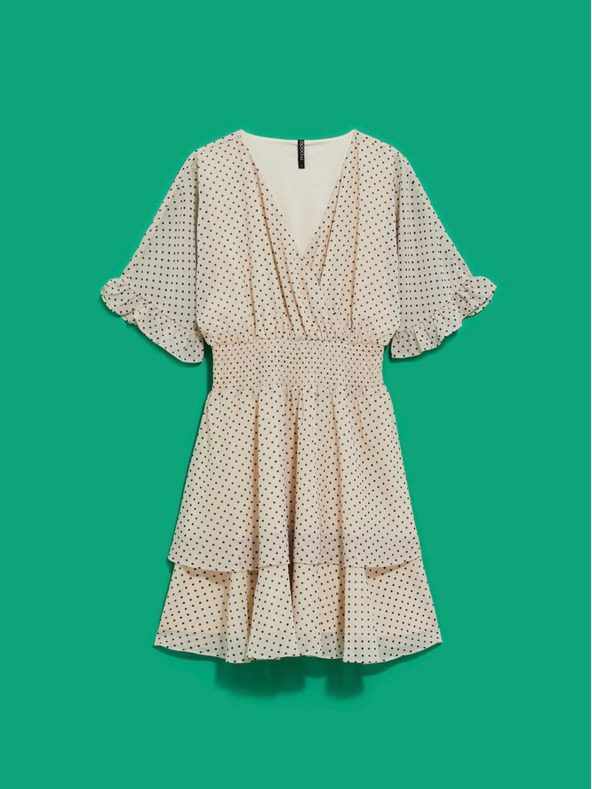 Moodo Fekete és bézs női pöttyös ruha Moodo