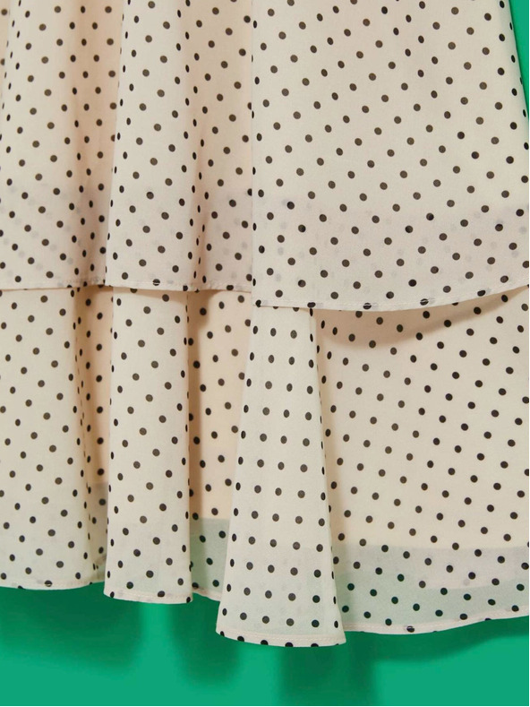 Moodo Fekete és bézs női pöttyös ruha Moodo