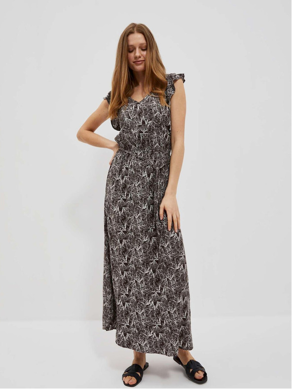 Moodo Fehér és barna női virágos ruha Moodo