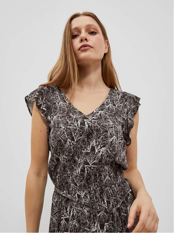 Moodo Fehér és barna női virágos ruha Moodo