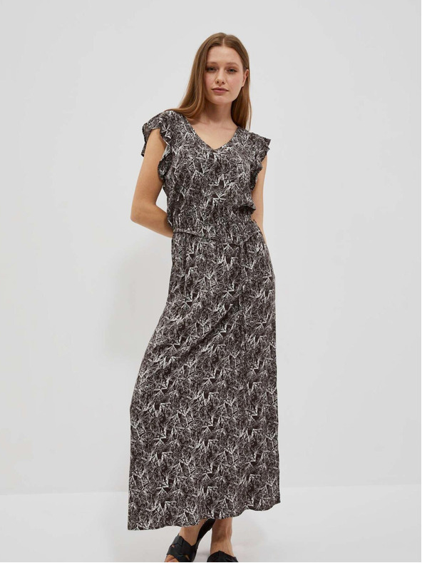 Moodo Fehér és barna női virágos ruha Moodo