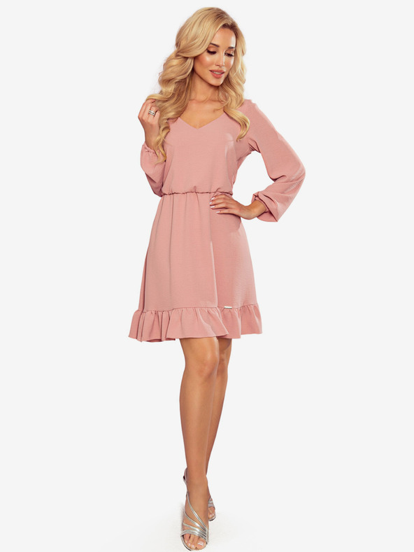 numoco Nyakkivágású ruha - piszkos rózsaszín Numoco BAKARI