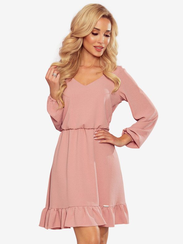 numoco Nyakkivágású ruha - piszkos rózsaszín Numoco BAKARI