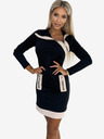 numoco Kéttónusú ruha három cipzárral - fekete és bézs Numoco
