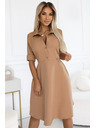 numoco Bő ing fazonú ruha övvel - MOCHA MOUSSE