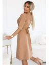 numoco Bő ing fazonú ruha övvel - MOCHA MOUSSE