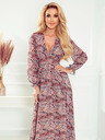 numoco Sifon midi ruha - barna boho mintás Numoco