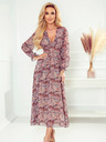 numoco Sifon midi ruha - barna boho mintás Numoco
