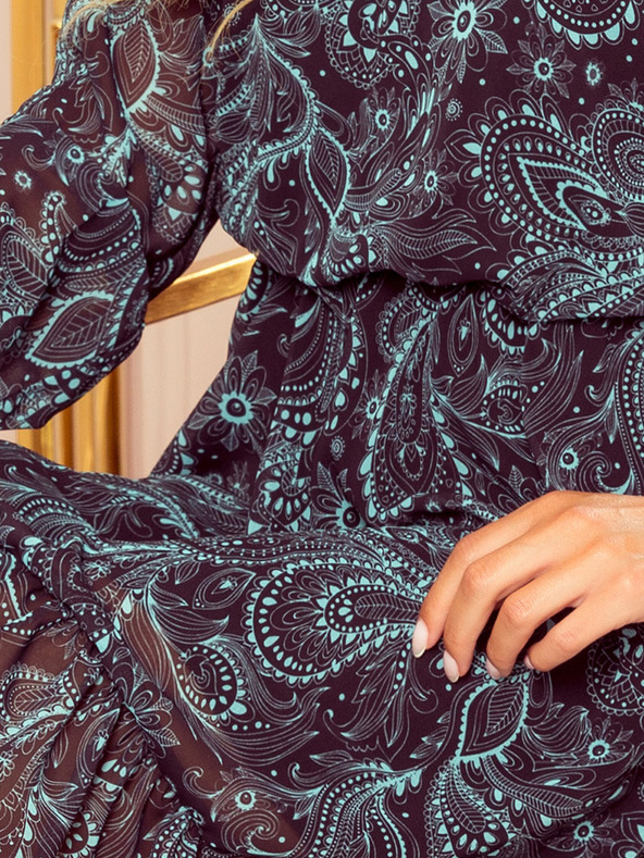 numoco Púpos nyakú ruha - türkiz Numoco BAKARI