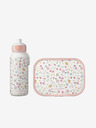Mepal Rózsaszín és fehér Mepal Campus Little Dutch Virágok és pillangók mintás gyermek uzsonnázó készlet