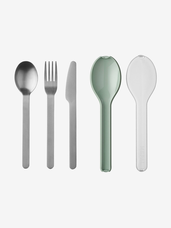 Mepal Mepal Ellipse rozsdamentes acél utazó evőeszközkészlet ezüst és zöld színben