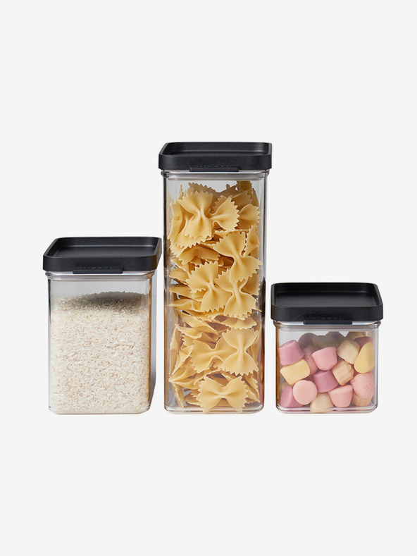 Mepal Mepal Omnia három darab fedeles ételtároló dobozból álló készlet fekete színben