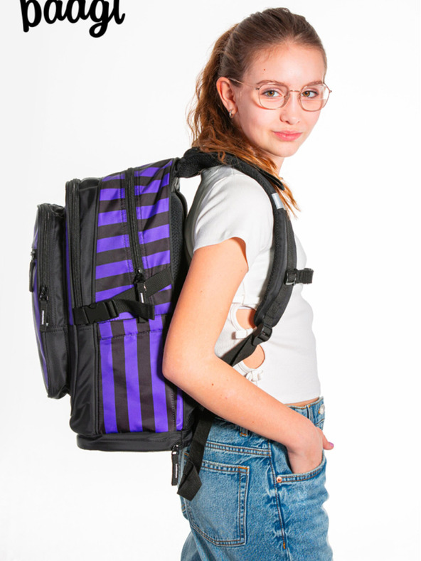 BAAGL  Fekete iskolai hátizsák Cubic szerda Baagl