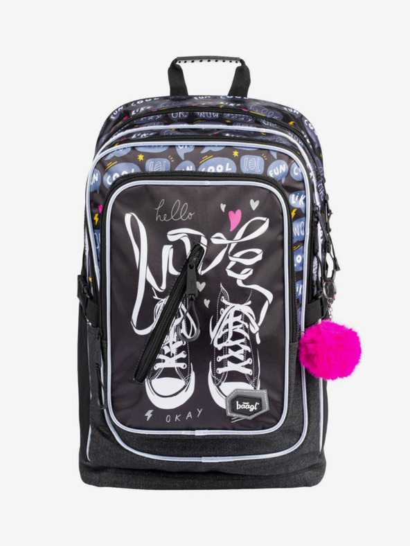 BAAGL  Fekete Kockás iskolai hátizsák Sneakers Baagl