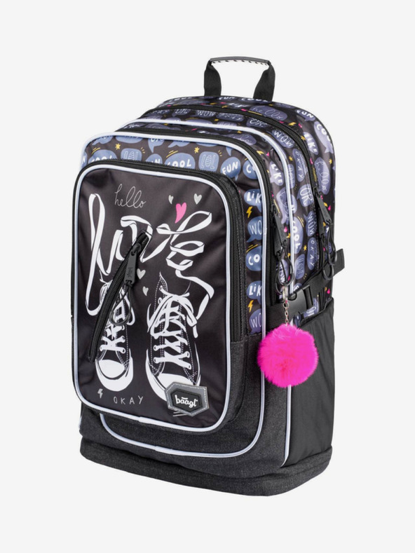 BAAGL  Fekete Kockás iskolai hátizsák Sneakers Baagl