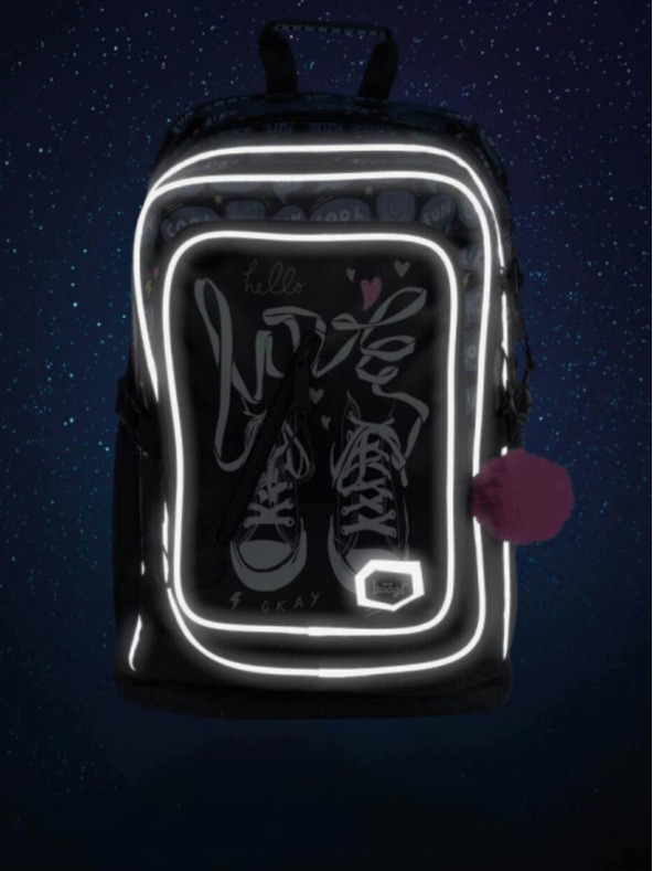 BAAGL  Fekete Kockás iskolai hátizsák Sneakers Baagl