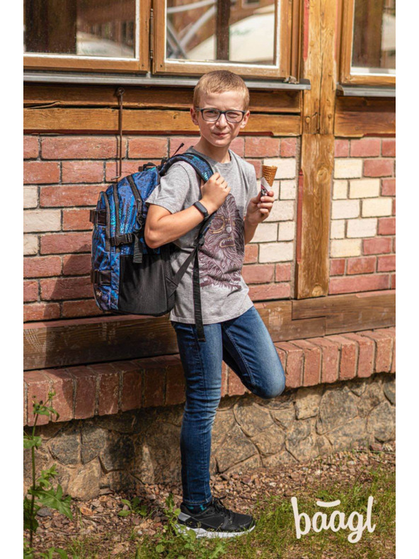 BAAGL  Kék Iskola Hátizsák Skate Struktúrák Baagl