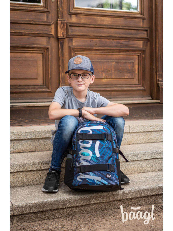 BAAGL  Kék Iskola Hátizsák Skate Struktúrák Baagl
