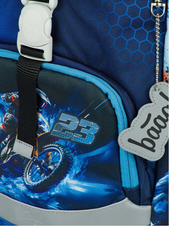 BAAGL  Kék Iskolai hátizsák Airy Motorbike Baagl