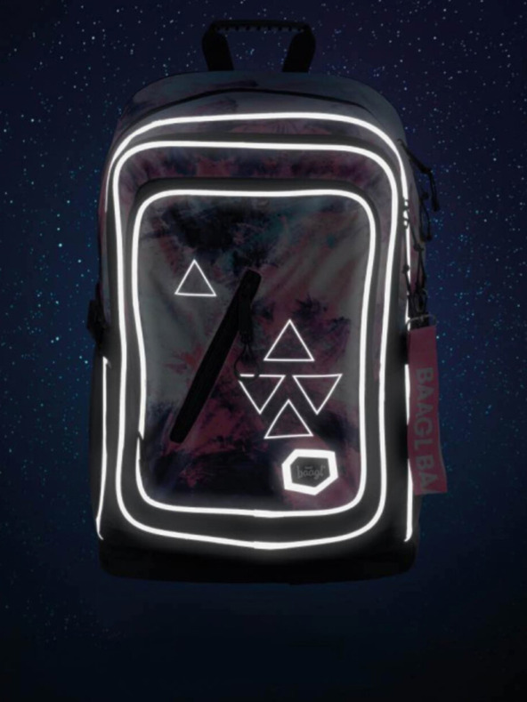 BAAGL  Rózsaszín iskolai hátizsák Kockás Absztrakt Baagl