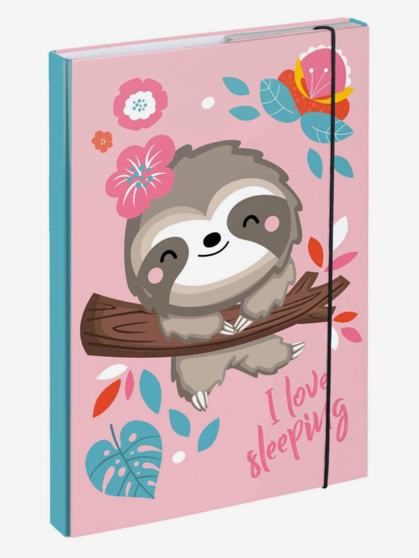 BAAGL  Rózsaszín Mappák iskolai füzetekhez A4-es lajhár Baagl