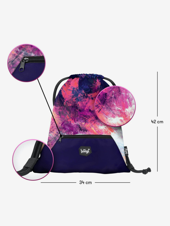 BAAGL  Rózsaszín táska zsebbel Absztrakt Baagl