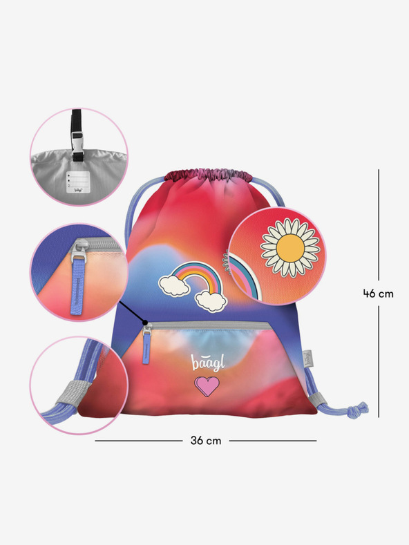BAAGL  Piros Hippie Baagl táska zsebbel