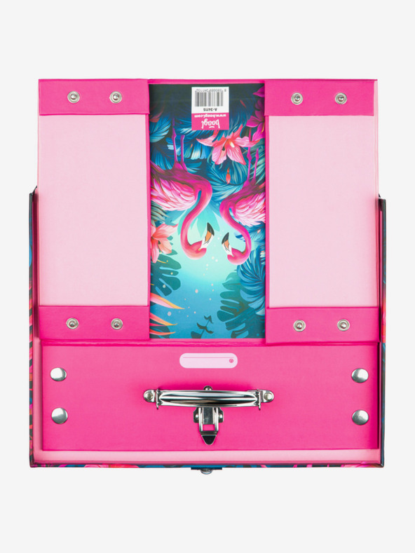 BAAGL  Rózsaszín összecsukható iskolatáska szerelvényekkel Baagl Flamingók