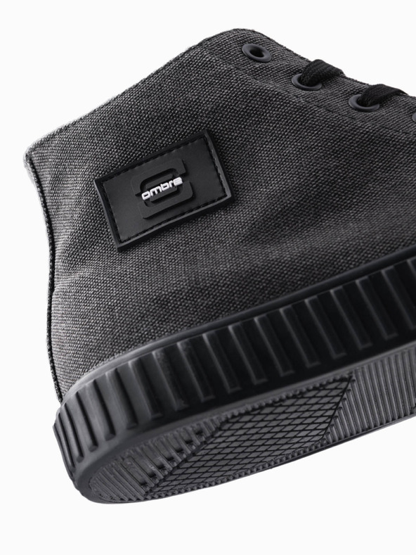 Ombre Clothing Férfi vászon edzőcipő - fekete V1 OM-FOTH-0186 Ombre Clothing