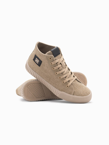 Ombre Clothing Férfi vászon tornacipő - világosbarna V3 OM-FOTH-0186 Ombre Ruházat