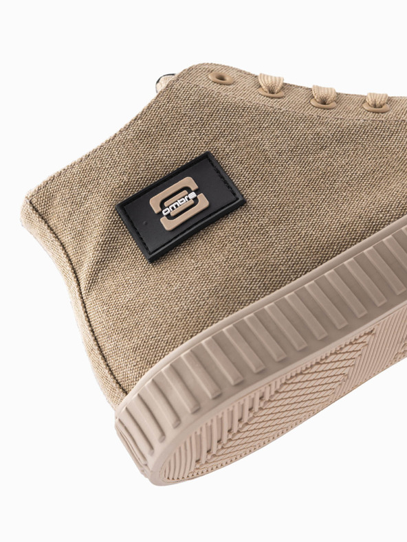 Ombre Clothing Férfi vászon tornacipő - világosbarna V3 OM-FOTH-0186 Ombre Ruházat