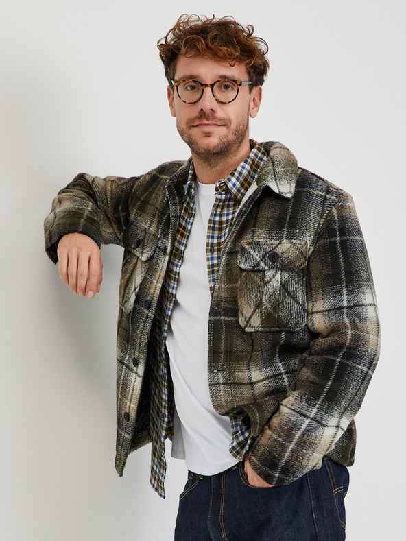 LERROS Zöld férfi kockás póló kabát LERROS