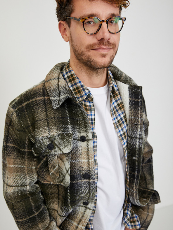 LERROS Zöld férfi kockás póló kabát LERROS