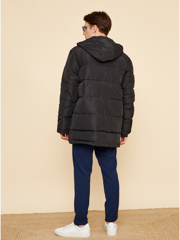 ZOOT.lab Fekete férfi steppelt télikabát ZOOT.lab