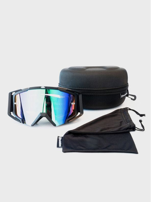 Horsefeathers MTB sportszemüveg Patriot - fekete/tükrös zöld HORSEFEATHERS